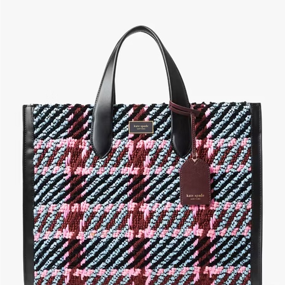 Kate Spade Pink and Black Plaid Tote - Picture 2 of 9